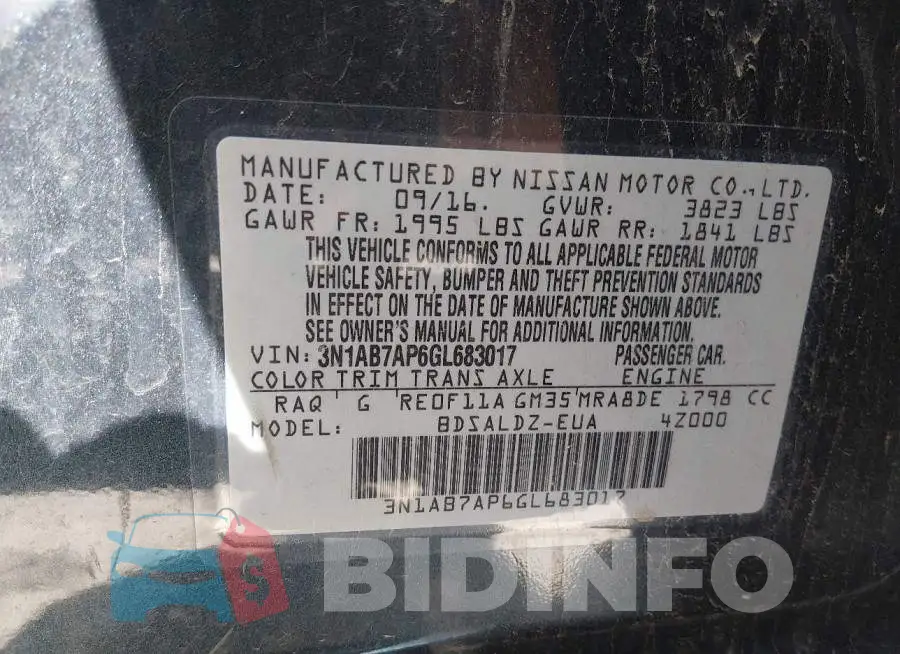 3N1AB7AP6GL683017 Photo# 9