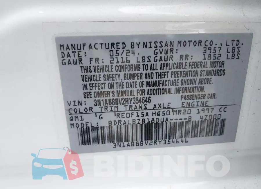 3N1AB8BV2RY354646 Photo# 9