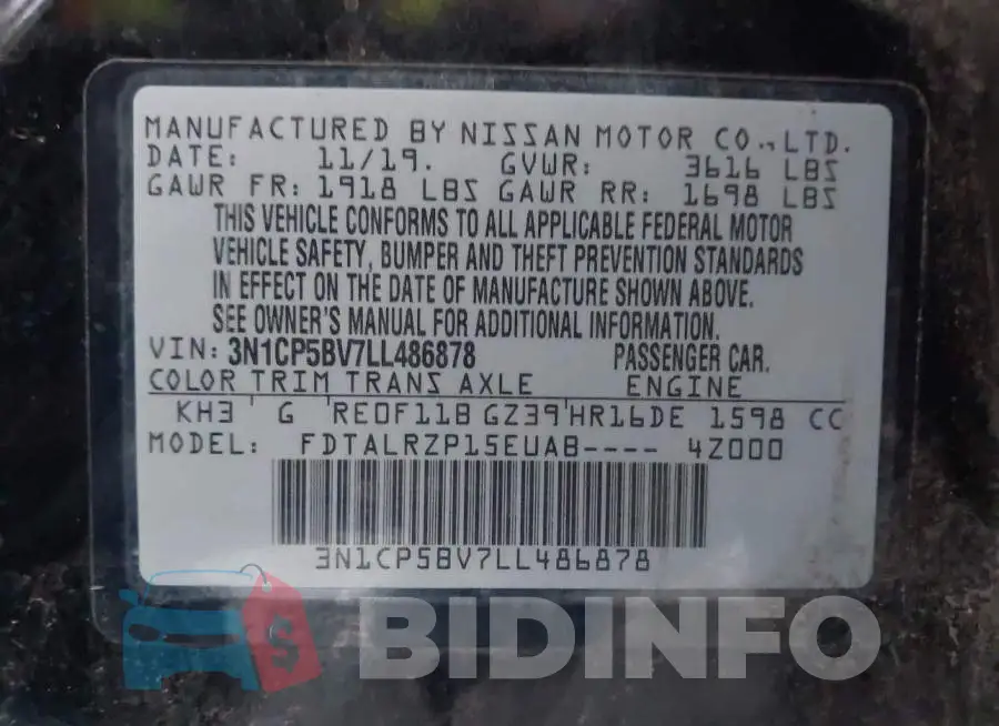 3N1CP5BV7LL486878 Photo# 9