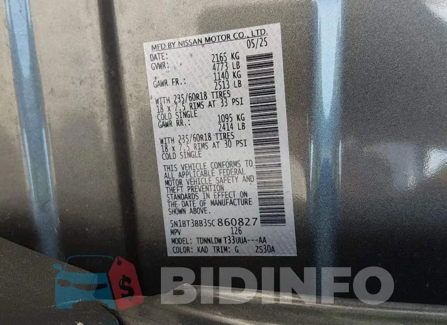 5N1BT3BB3SC860827 Photo# 9