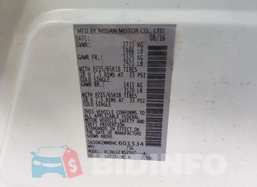 5N1DR2MM8HC601534 Photo# 9