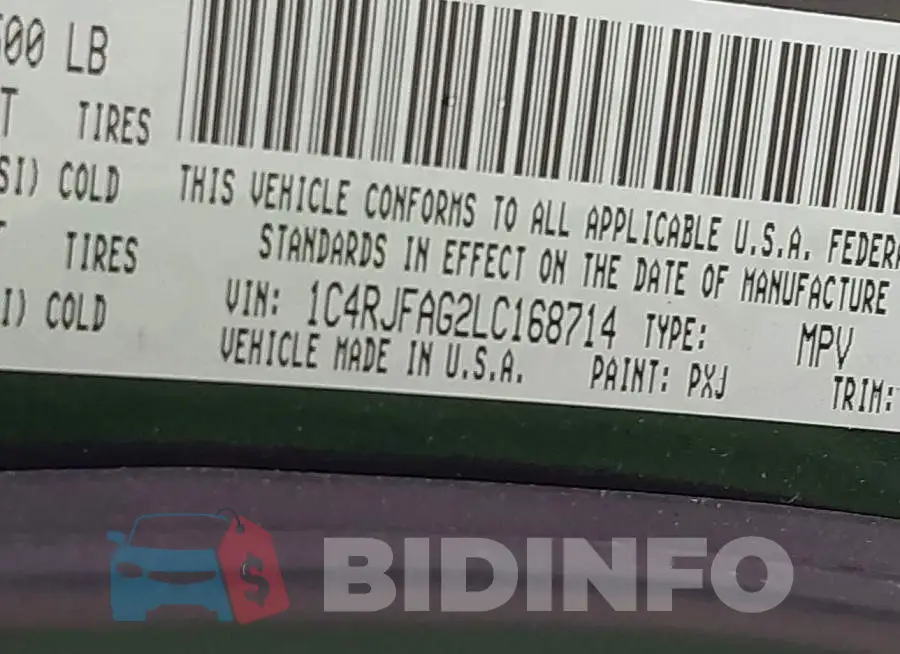 1C4RJFAG2LC168714 Photo# 9