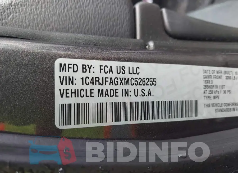 1C4RJFAGXMC526255 Photo# 9