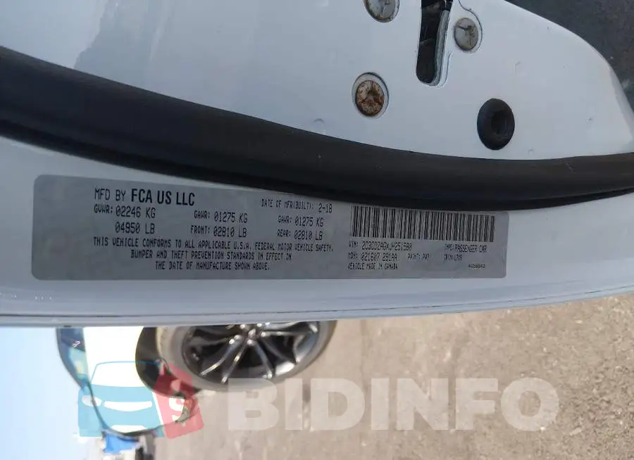 2C3CDZAGXJH251580 Photo# 9