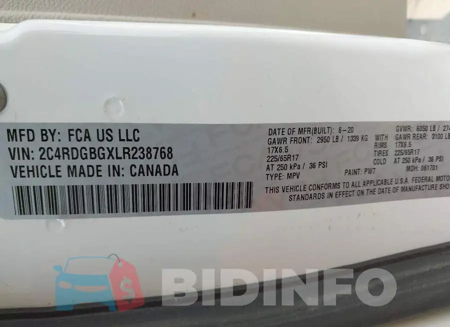 2C4RDGBGXLR238768 Photo# 9