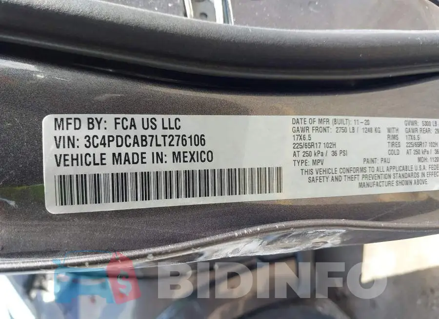 3C4PDCAB7LT276106 Photo# 9