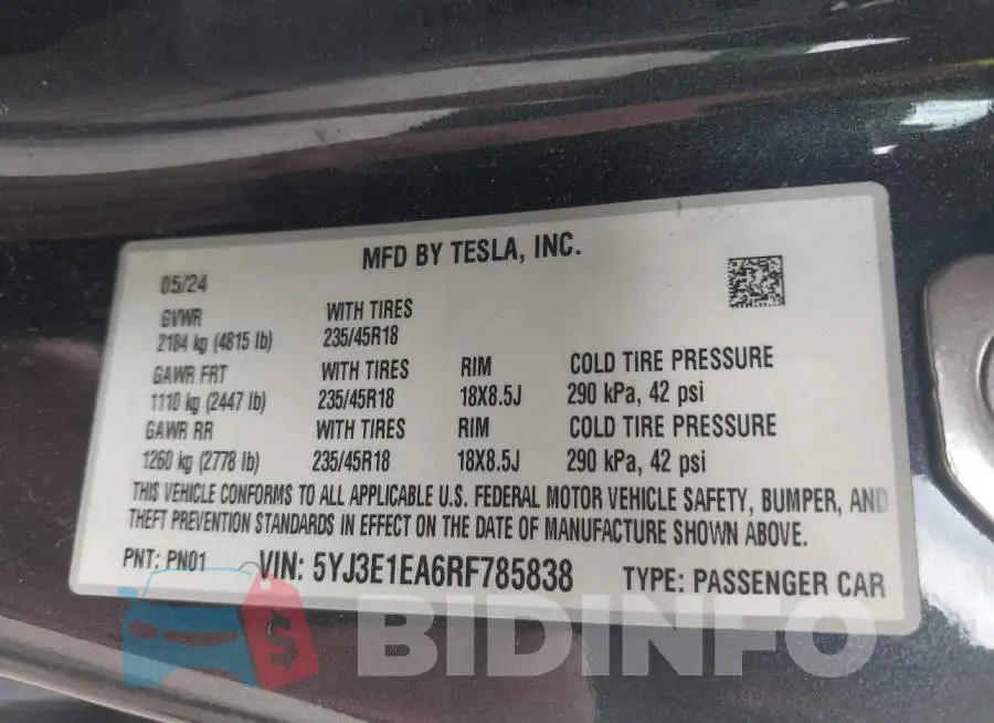 5YJ3E1EA6RF785838 Photo# 9
