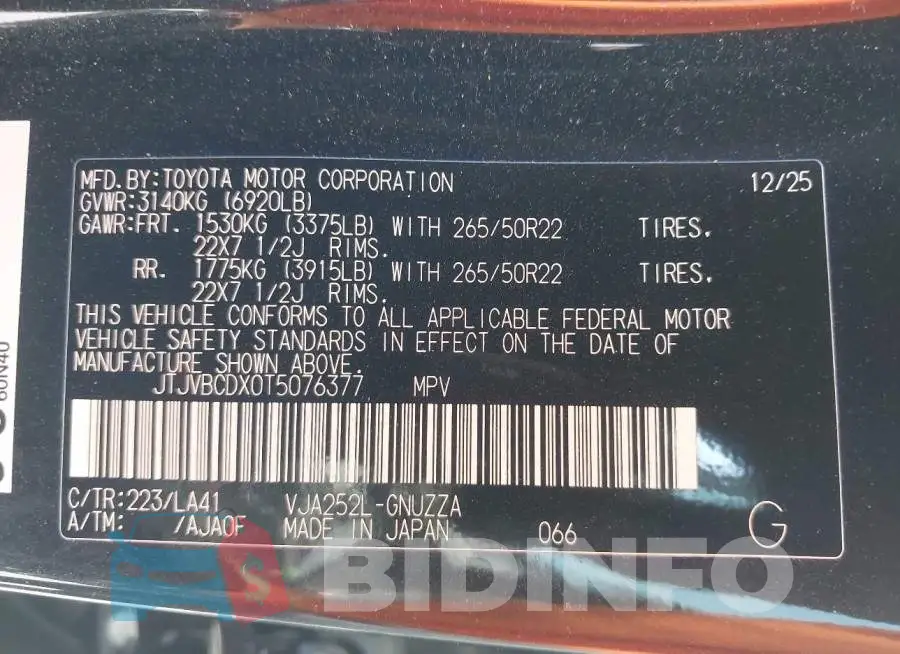 JTJVBCDX0T5076377 Photo# 9