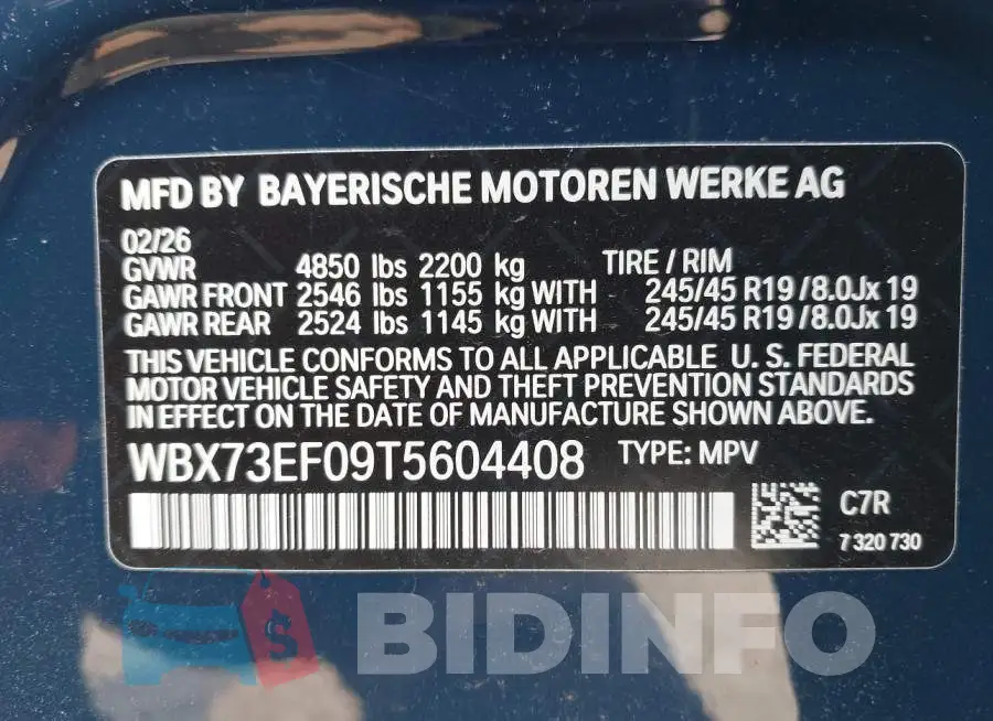WBX73EF09T5604408 Photo# 9