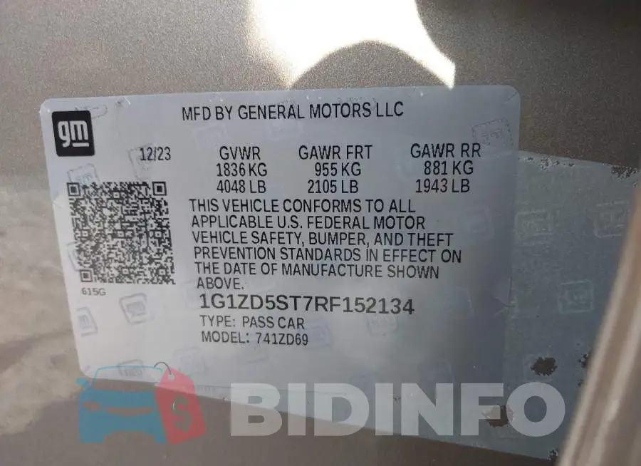 1G1ZD5ST7RF152134 Photo# 9