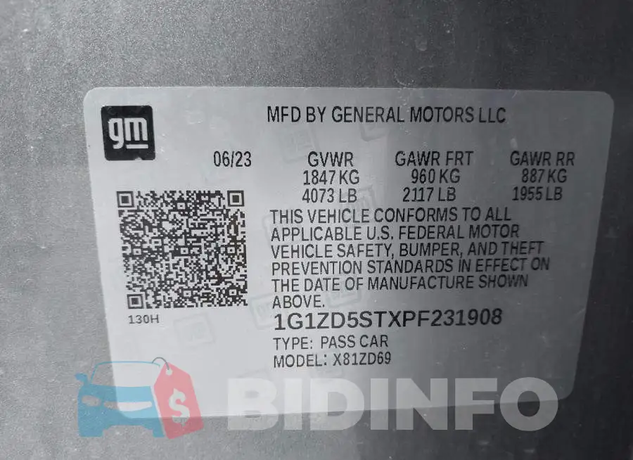 1G1ZD5STXPF231908 Photo# 9