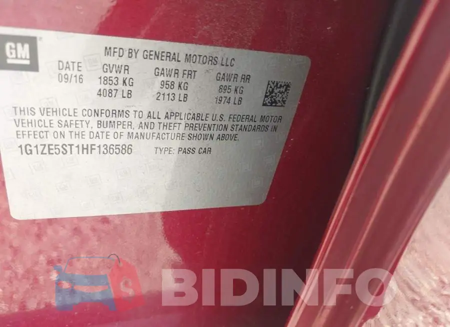1G1ZE5ST1HF136586 Photo# 9