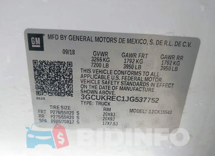 3GCUKREC1JG537752 Photo# 9