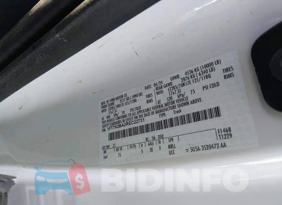 1FT7X2BA2REC22731 Photo# 9