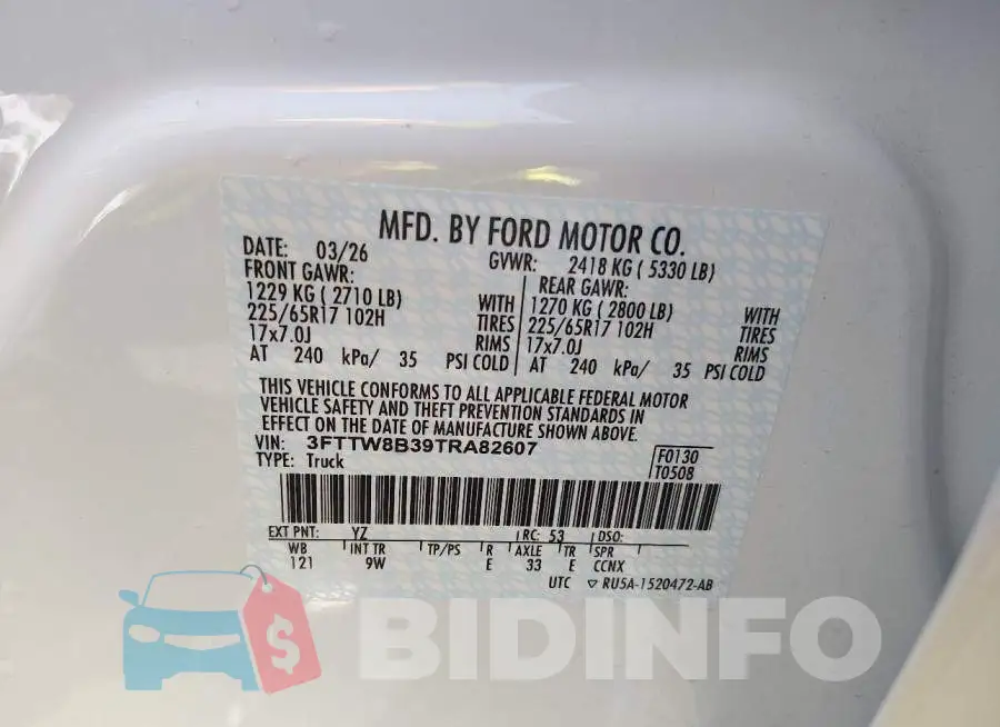 3FTTW8B39TRA82607 Photo# 9