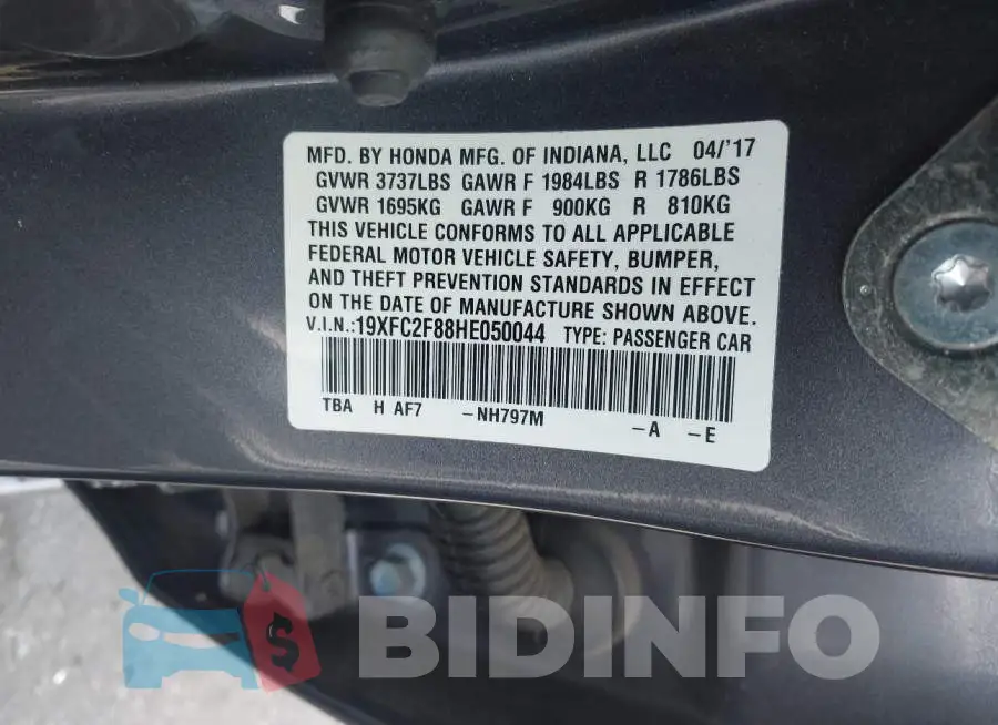 19XFC2F88HE050044 Photo# 9