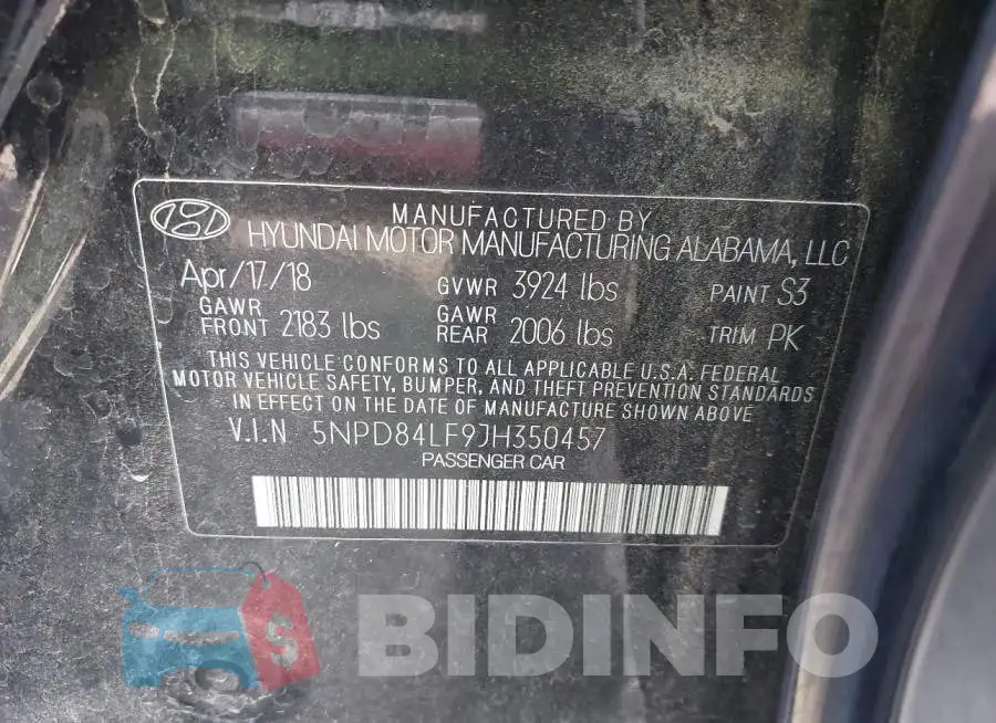 5NPD84LF9JH350457 Photo# 9