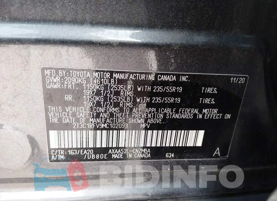 2T3C1RFV9MC102093 Photo# 9