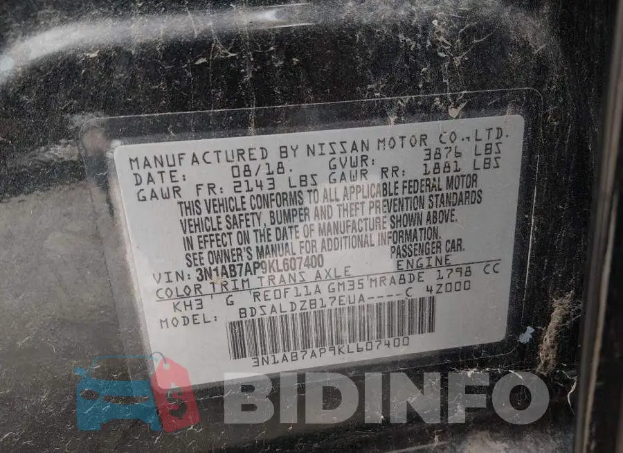 3N1AB7AP9KL607400 Photo# 9