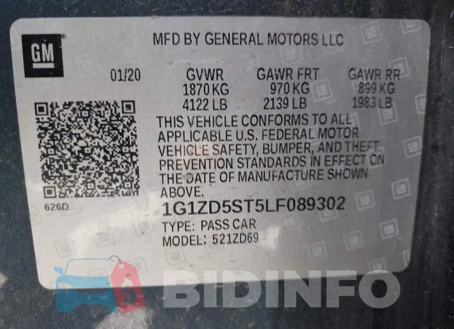 1G1ZD5ST5LF089302 Photo# 9