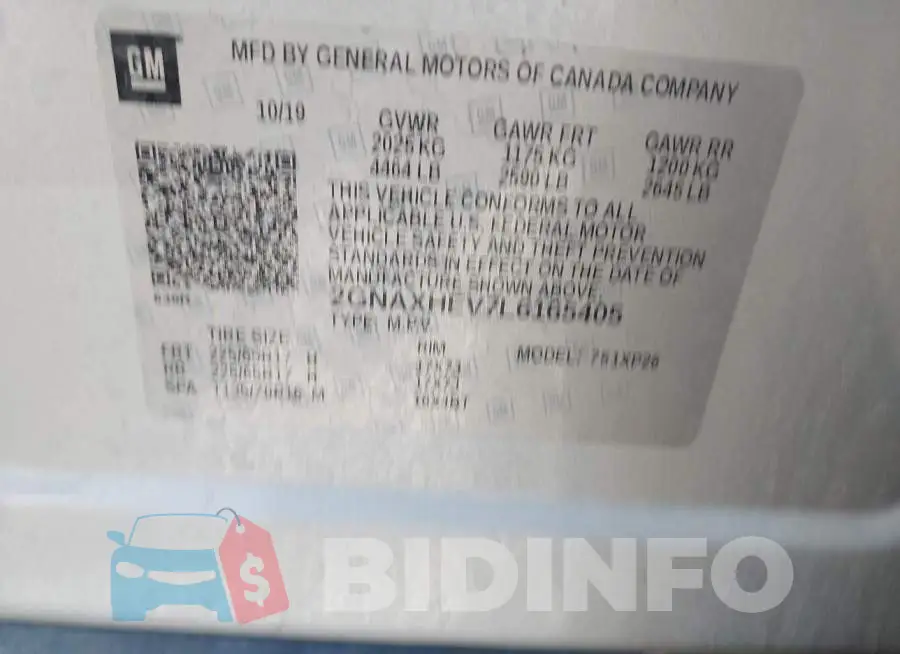 2GNAXHEV7L6165405 Photo# 9