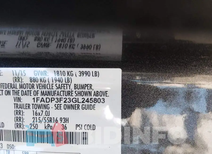 1FADP3F23GL245803 Photo# 9