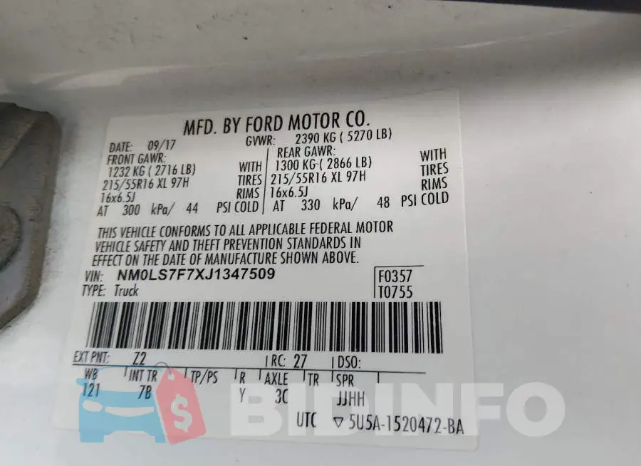 NM0LS7F7XJ1347509 Photo# 9