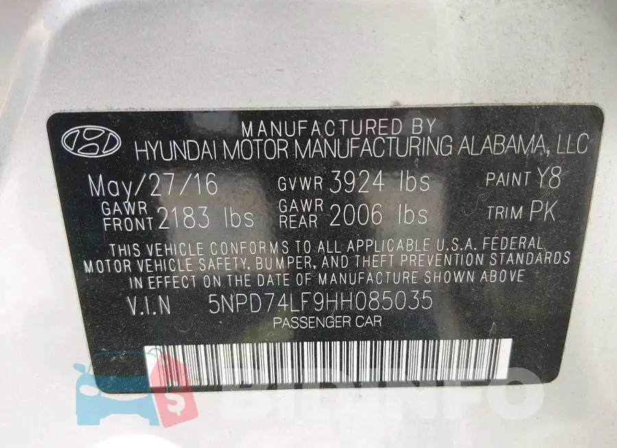 5NPD74LF9HH085035 Photo# 9