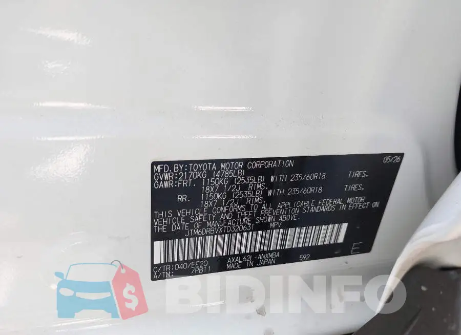 JTM6DRBVXTD320631 Photo# 9
