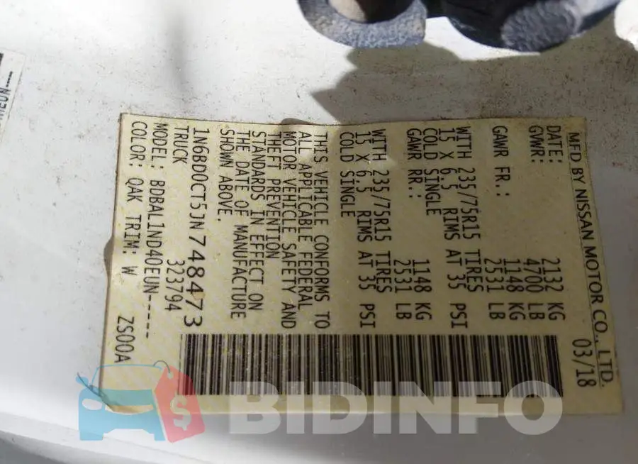1N6BD0CT5JN748473 Photo# 9