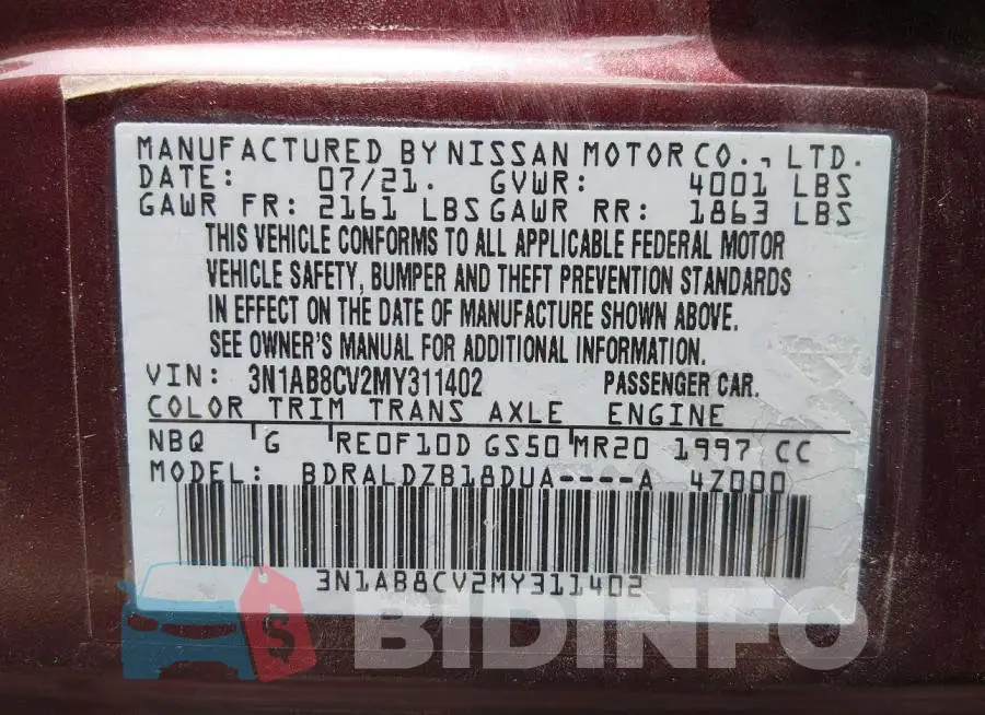 3N1AB8CV2MY311402 Photo# 9