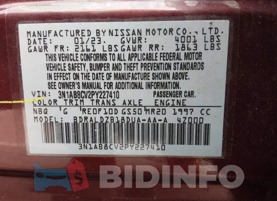 3N1AB8CV2PY227410 Photo# 9