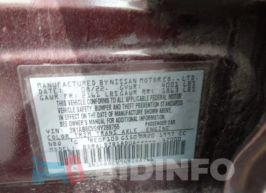 3N1AB8CV9NY288766 Photo# 9