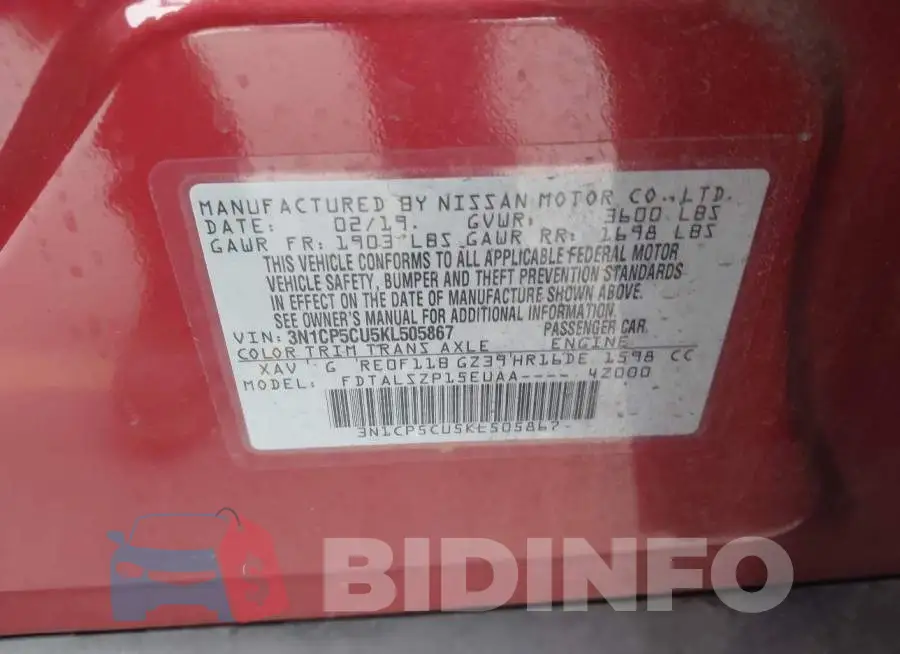 3N1CP5CU5KL505867 Photo# 9