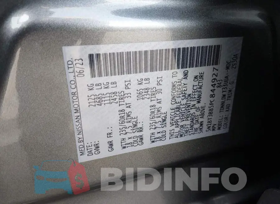 5N1BT3BB5PC844927 Photo# 9