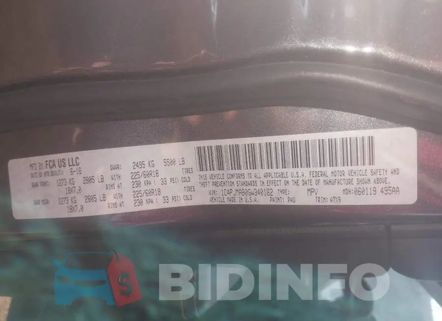 1C4PJMAB0GW340162 Photo# 9