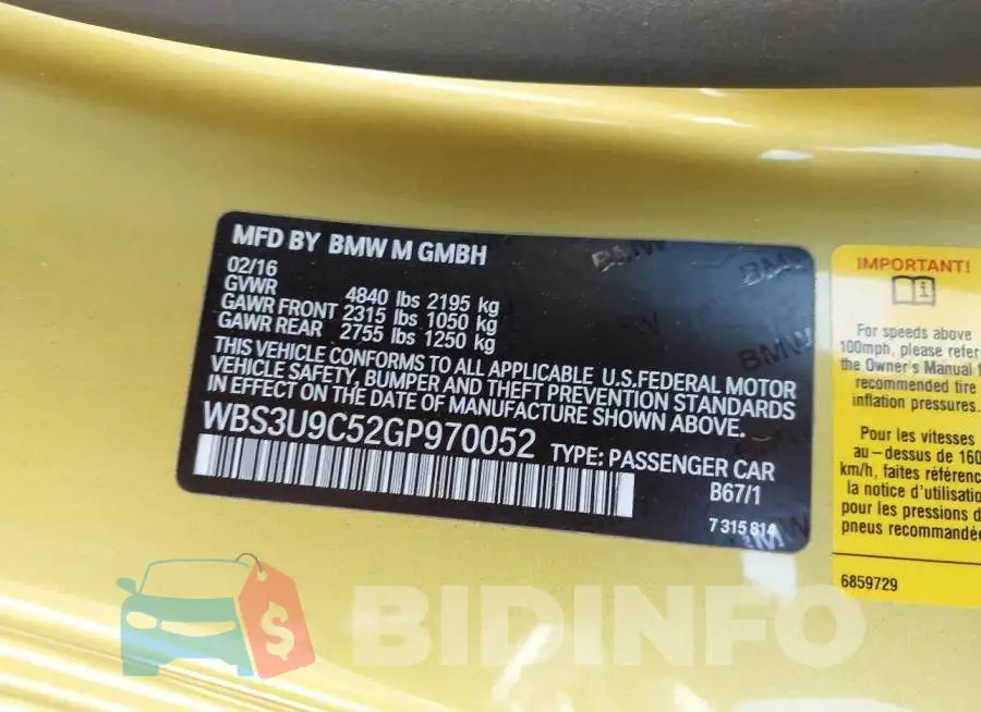 WBS3U9C52GP970052 Photo# 9