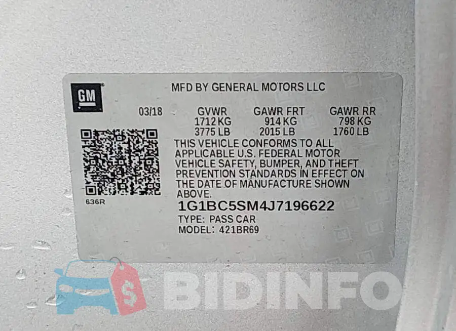 1G1BC5SM4J7196622 Photo# 9