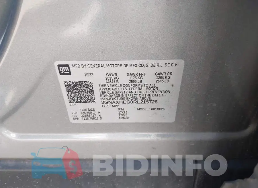 3GNAXHEG0RL215728 Photo# 9