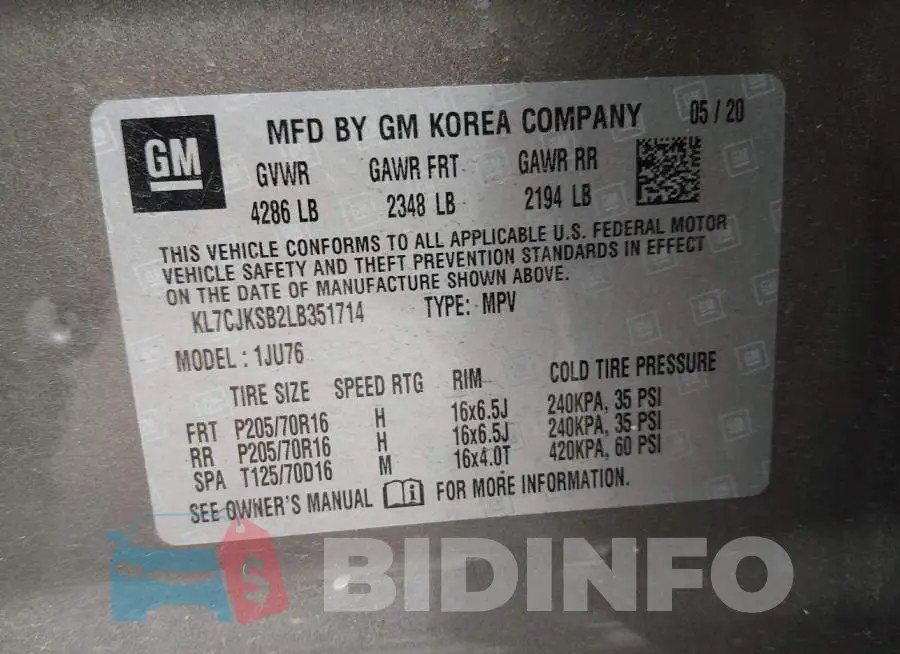 KL7CJKSB2LB351714 Photo# 9