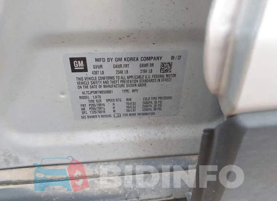KL7CJPSM7NB558861 Photo# 9