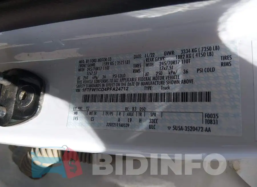 1FTFW1CD4PFA24712 Photo# 9
