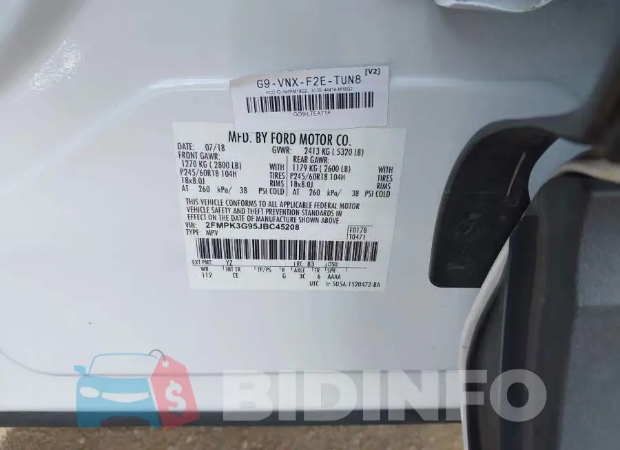 2FMPK3G95JBC45208 Photo# 9