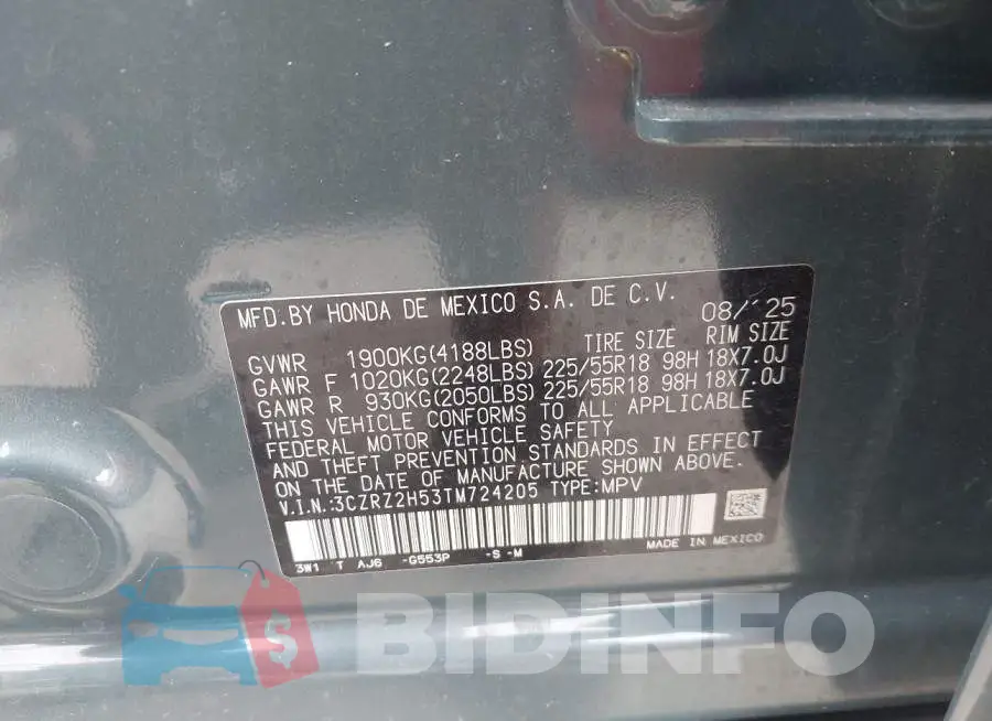 3CZRZ2H53TM724205 Photo# 9