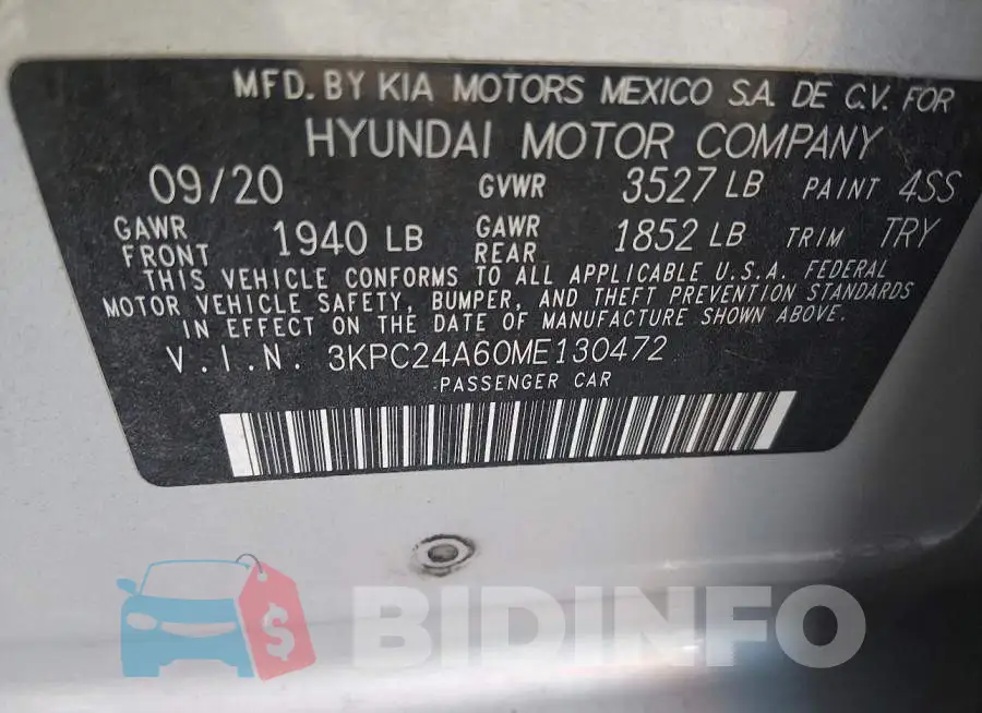 3KPC24A60ME130472 Photo# 9