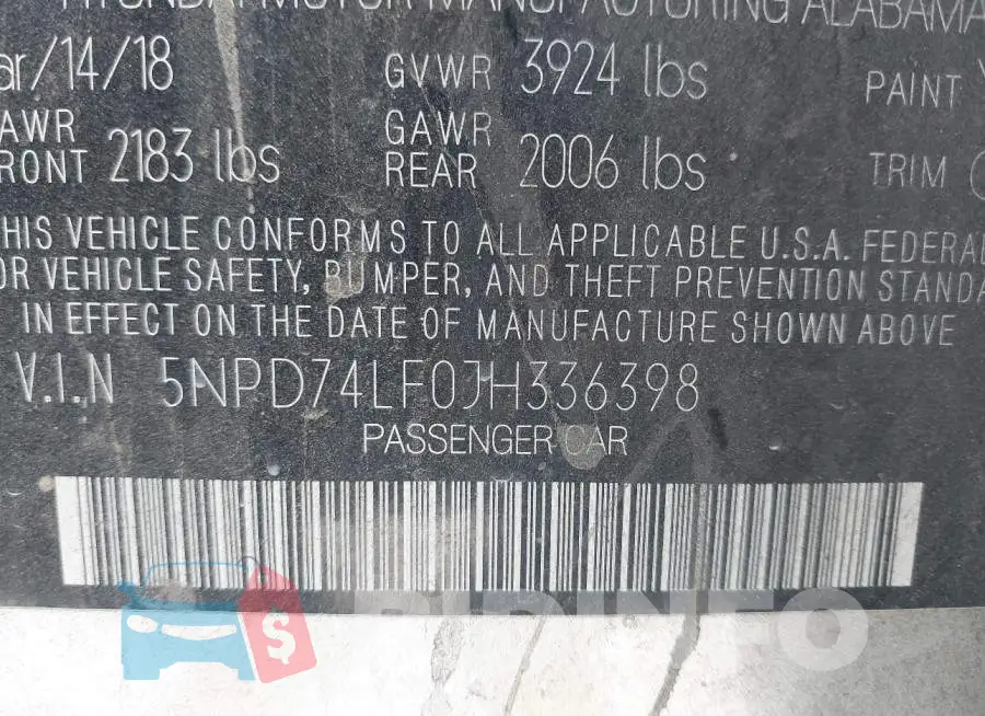 5NPD74LF0JH336398 Photo# 9