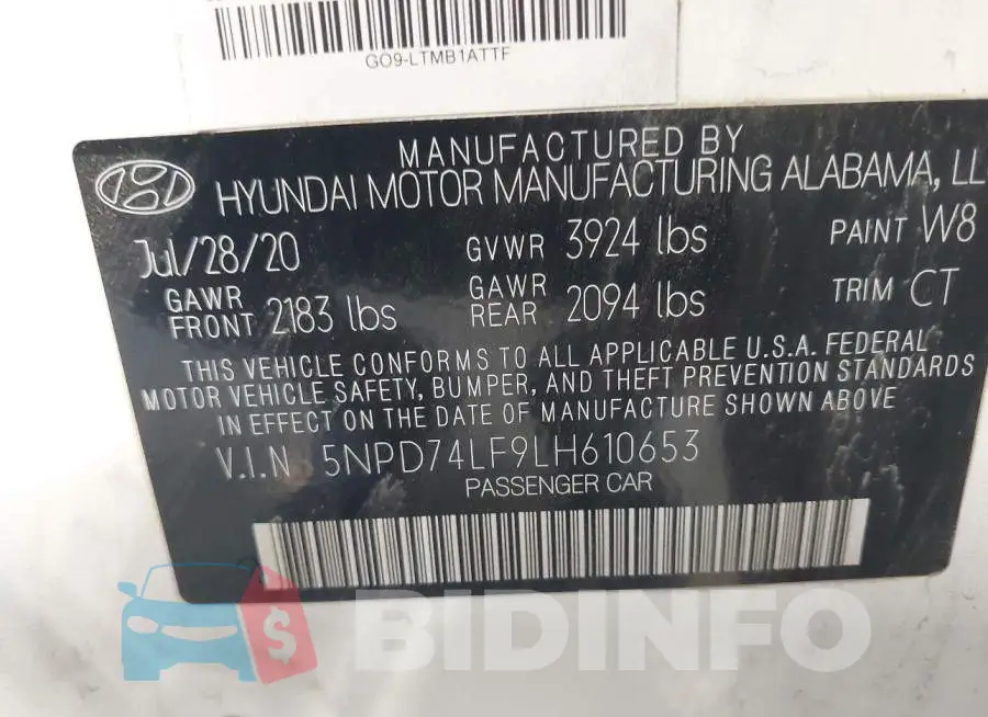 5NPD74LF9LH610653 Photo# 9