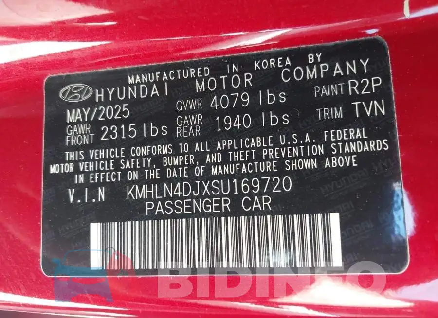 KMHLN4DJXSU169720 Photo# 9