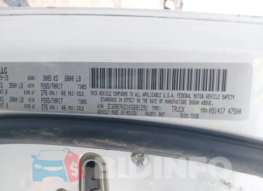 3C6RR7KG1KG681291 Photo# 9