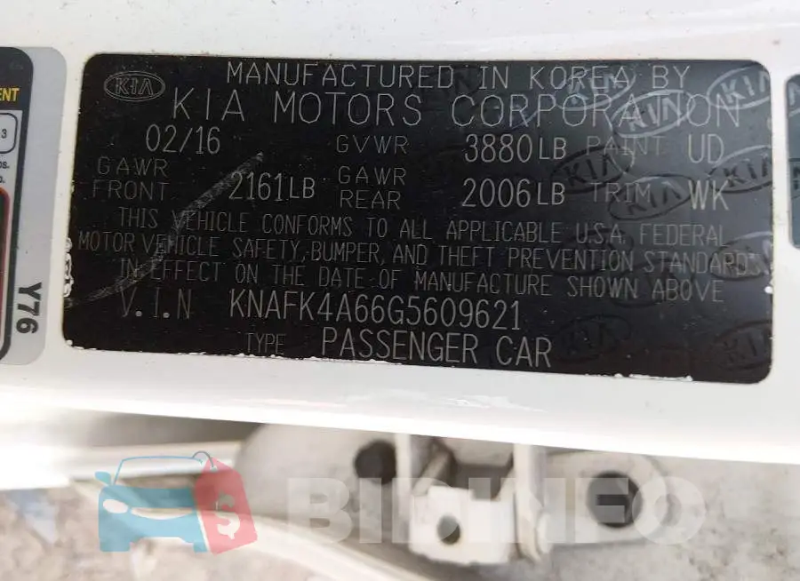 KNAFK4A66G5609621 Photo# 9